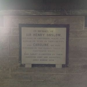 Memorial to Sir Henry Onslow in St Tudy Church